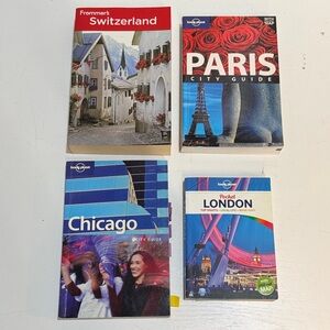 Travel Guide Book Set - Switzerland, Paris, Chicago, London